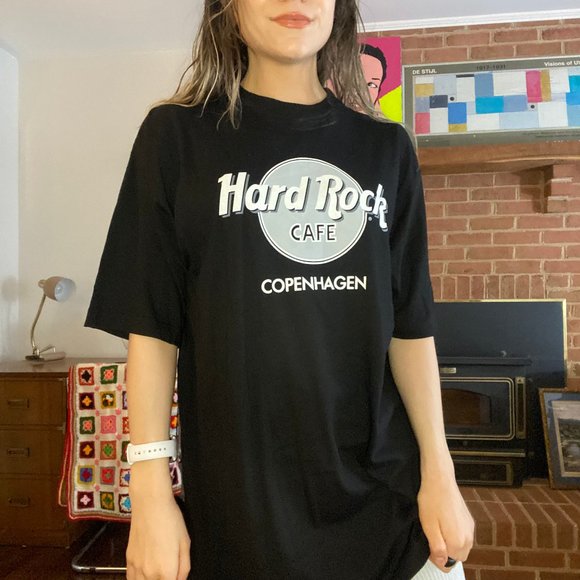 Vintage 90s Deadstock Copenhagen Denmark Hard Rock Cafe T-Shirt Oversize… - Picture 2 of 10